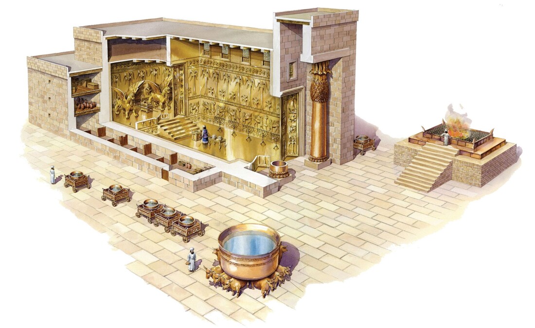 萬里「聖經文化園區」猶太會堂大門邊的潔淨池。