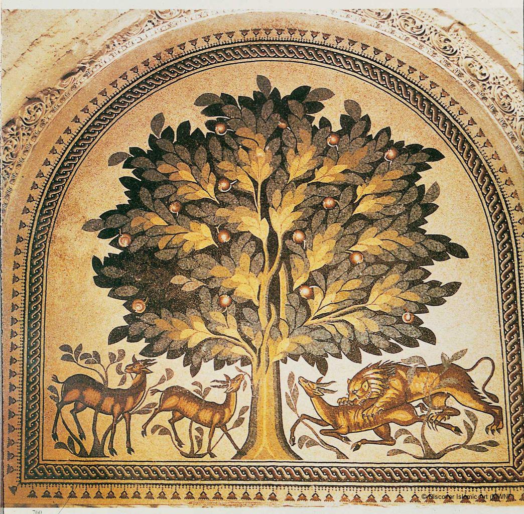 伊斯蘭時期「生命之樹」馬賽克地板 (圖片來源：伊斯蘭藝術博物館)